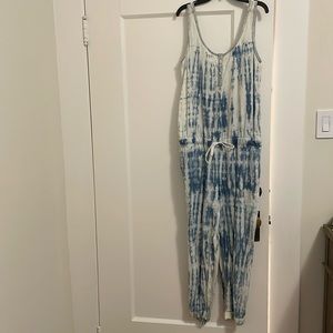 Tie Dye Blue and White Jumpsuit Sz M Anthropologie brand Cloth & Stone